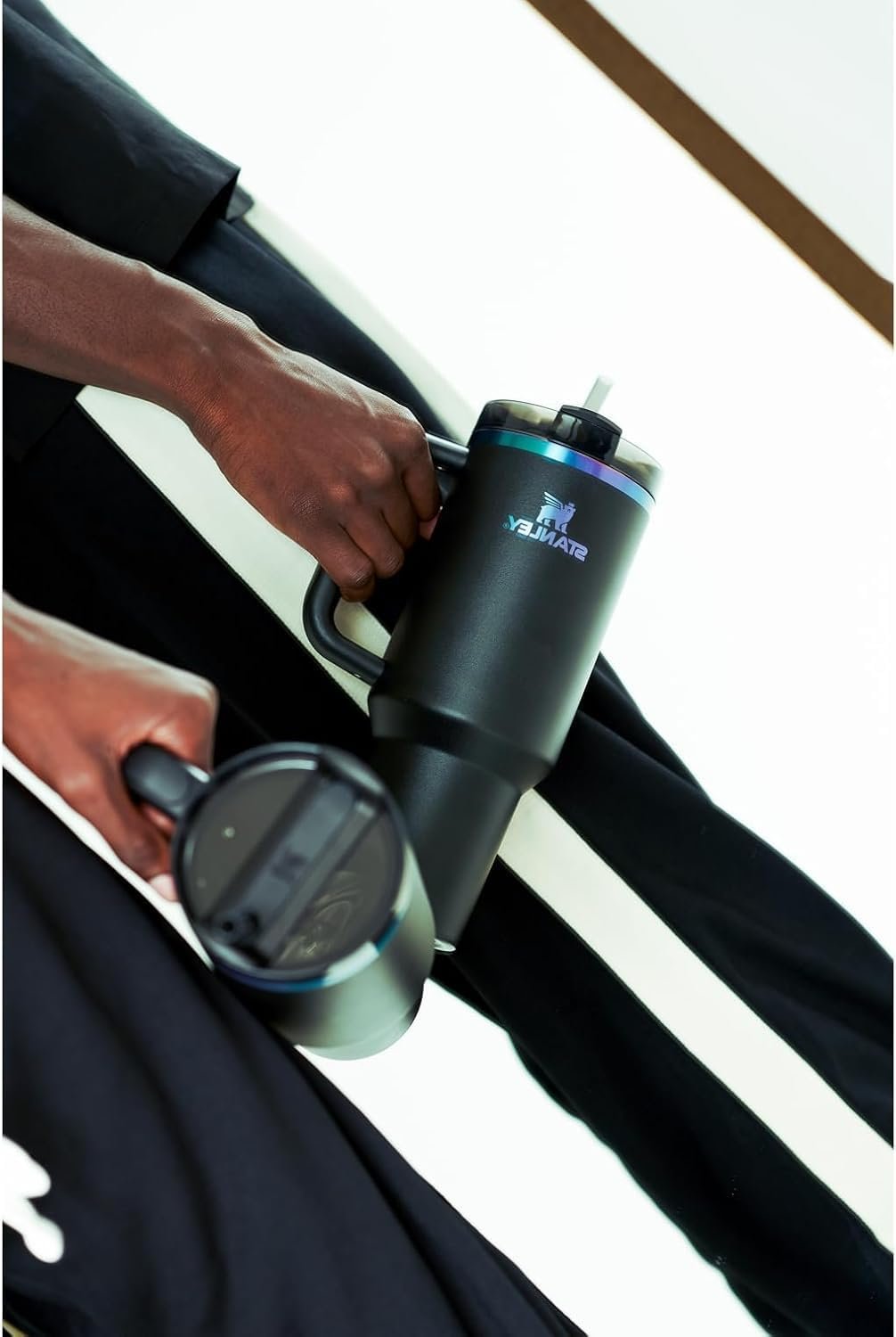 STANLEY Quencher H2.0 Tumbler with Handle and Straw 40 oz | Black Chroma